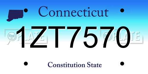 1ZT7570 Connecticut License Plate