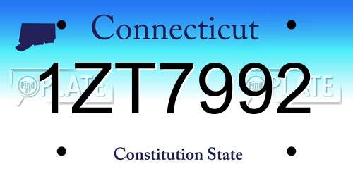 1ZT7992 Connecticut License Plate