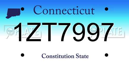 1ZT7997 Connecticut License Plate