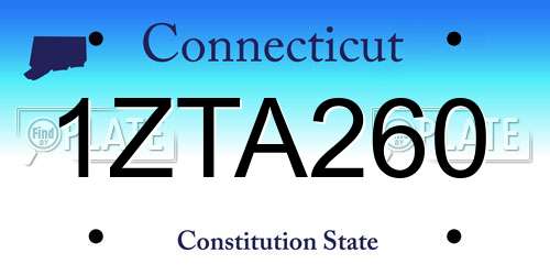 1ZTA260 Connecticut License Plate