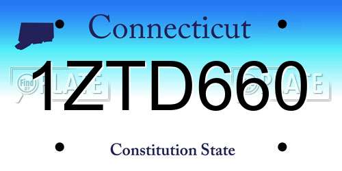 1ZTD660 Connecticut License Plate