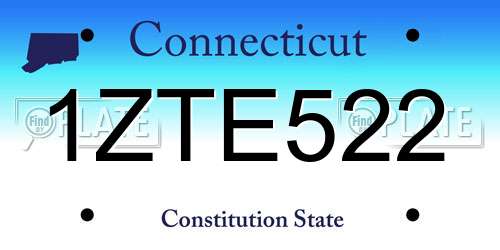 1ZTE522 Connecticut License Plate