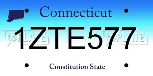 1ZTE577 Connecticut License Plate