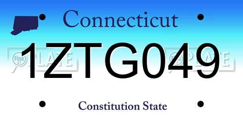 1ZTG049 Connecticut License Plate