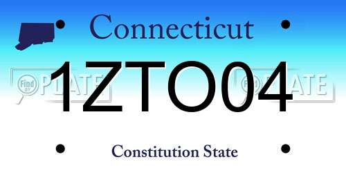 1ZTO04 Connecticut License Plate