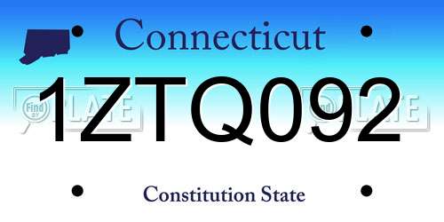 1ZTQ092 Connecticut License Plate