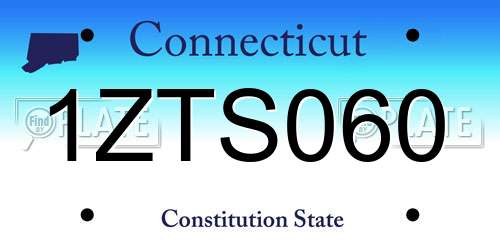 1ZTS060 Connecticut License Plate
