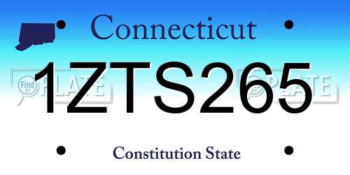 1ZTS265 Connecticut License Plate