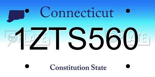 1ZTS560 Connecticut License Plate