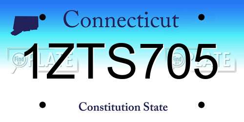 1ZTS705 Connecticut License Plate