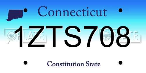 1ZTS708 Connecticut License Plate
