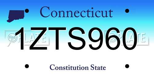 1ZTS960 Connecticut License Plate