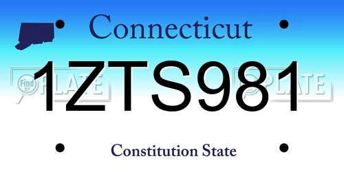 1ZTS981 Connecticut License Plate
