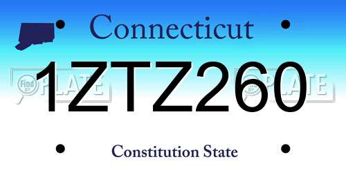 1ZTZ260 Connecticut License Plate