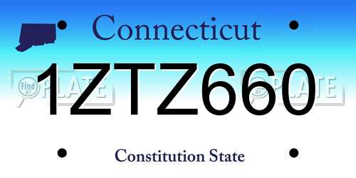 1ZTZ660 Connecticut License Plate
