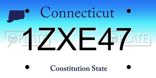 1ZXE47 Connecticut License Plate
