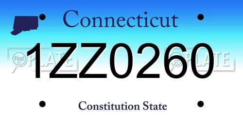 1ZZ0260 Connecticut License Plate