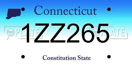 1ZZ265 Connecticut License Plate