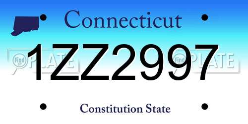 1ZZ2997 Connecticut License Plate