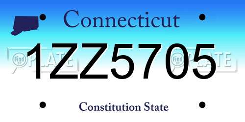 1ZZ5705 Connecticut License Plate