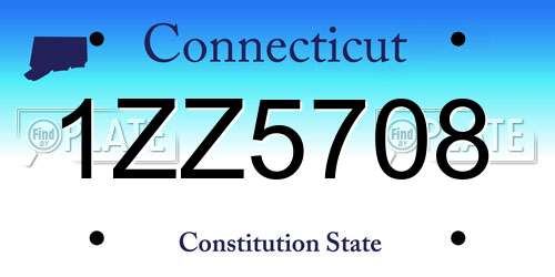 1ZZ5708 Connecticut License Plate
