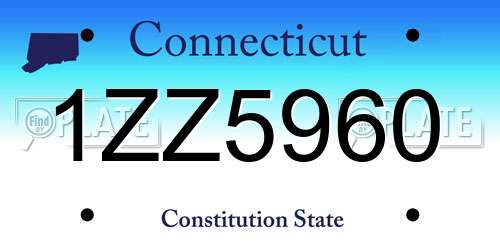 1ZZ5960 Connecticut License Plate