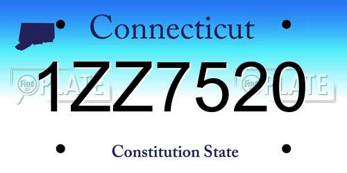1ZZ7520 Connecticut License Plate