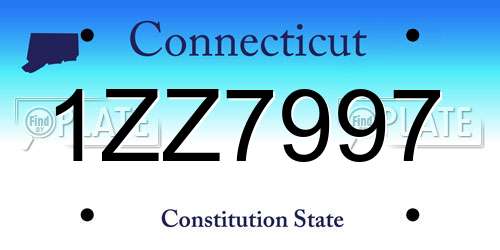 1ZZ7997 Connecticut License Plate