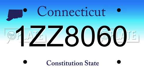 1ZZ8060 Connecticut License Plate