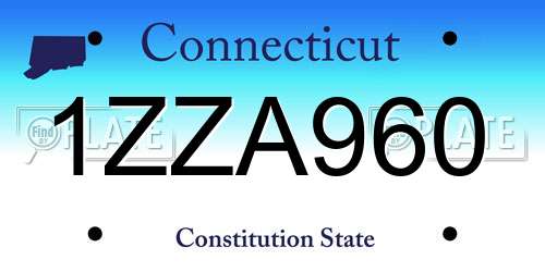 1ZZA960 Connecticut License Plate