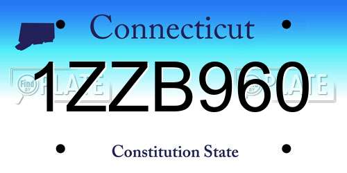 1ZZB960 Connecticut License Plate