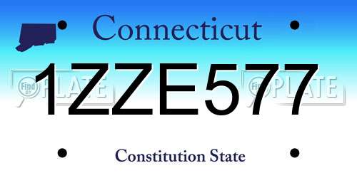 1ZZE577 Connecticut License Plate