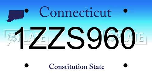 1ZZS960 Connecticut License Plate