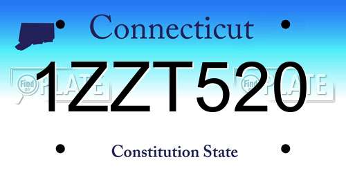 1ZZT520 Connecticut License Plate