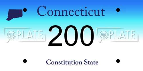 200 Connecticut License Plate