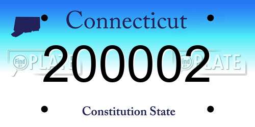 200002 Connecticut License Plate
