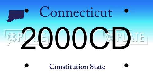 2000CD Connecticut License Plate
