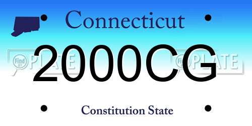 2000CG Connecticut License Plate