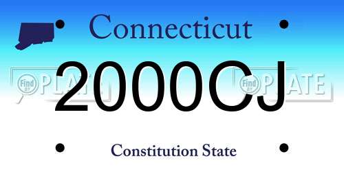 2000CJ Connecticut License Plate