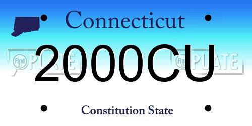 2000CU Connecticut License Plate