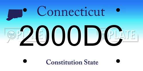 2000DC Connecticut License Plate