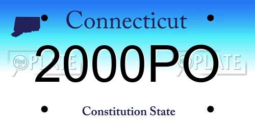 2000PO Connecticut License Plate