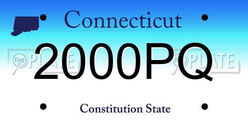 2000PQ Connecticut License Plate