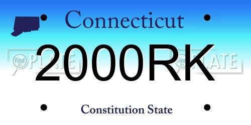 2000RK Connecticut License Plate