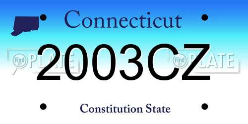 2003CZ Connecticut License Plate