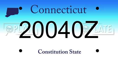 20040Z Connecticut License Plate