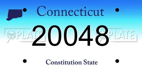 20048 Connecticut License Plate