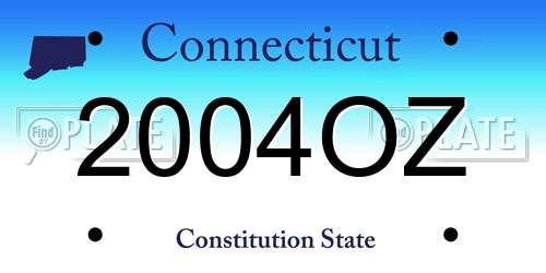 2004OZ Connecticut License Plate