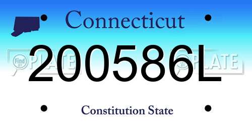 200586L Connecticut License Plate