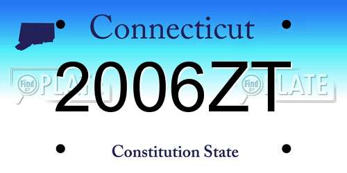 2006ZT Connecticut License Plate